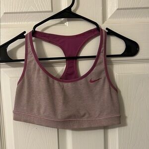 Nike Pink Racerback Sports Bra with Moisture-Wicking Fabric